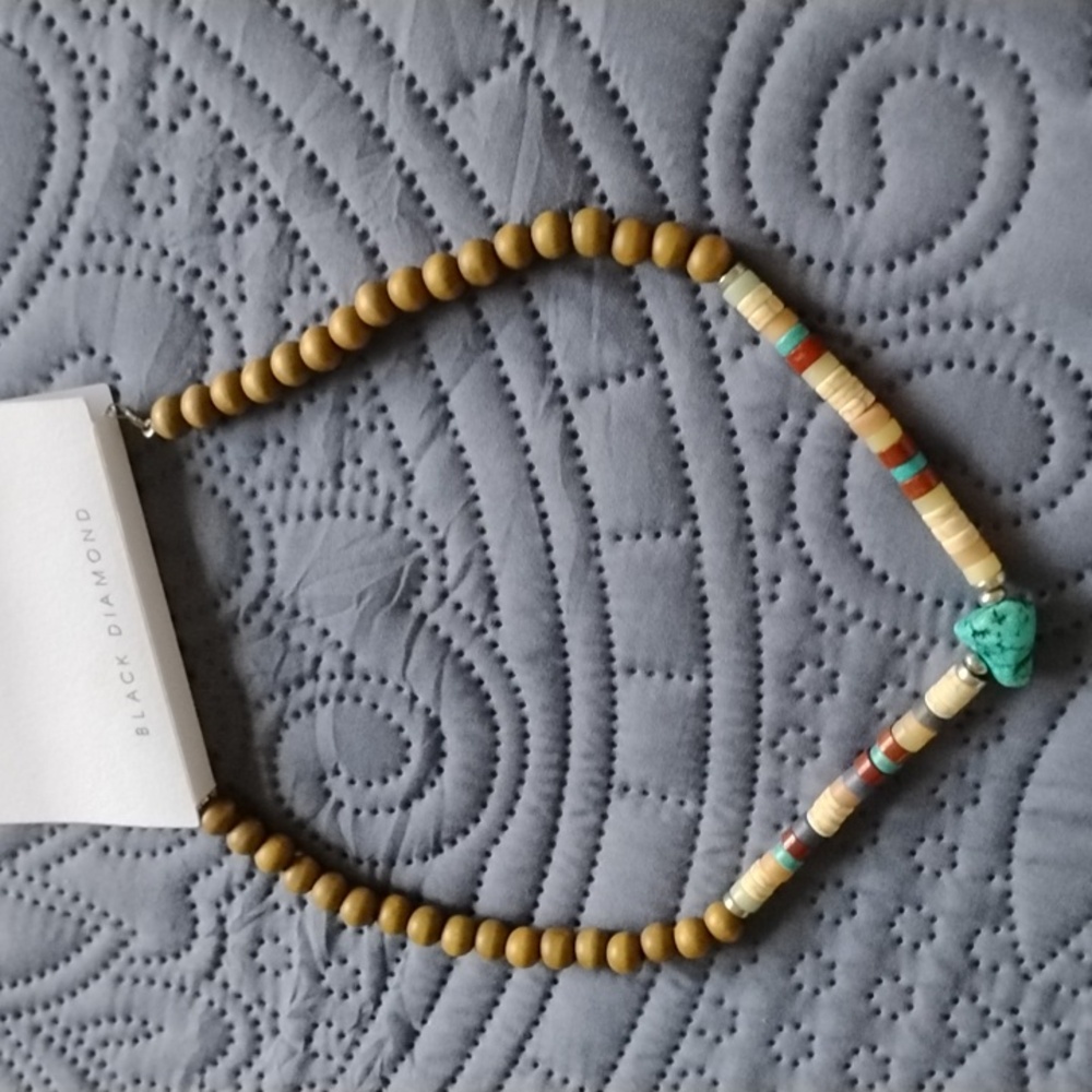 Brown and Turquoise Beaded Necklace